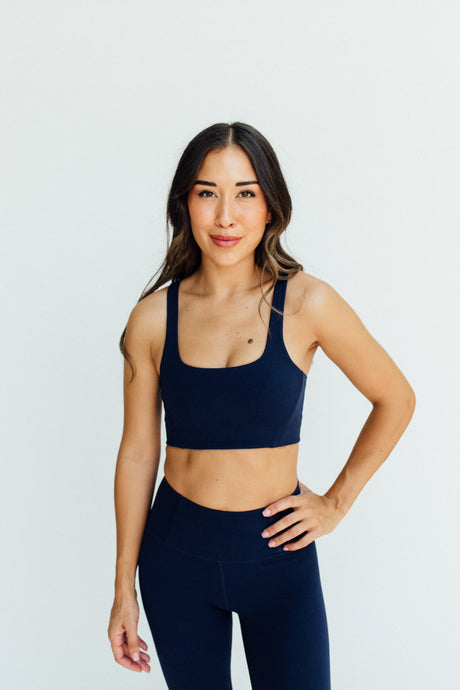 Never Better Square Neck Bra (Free People) *Navy Blue